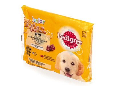 Konserv. visavertis šuniukų ėdalas PEDIGREE JUNIOR, 4x100 g, 400 g