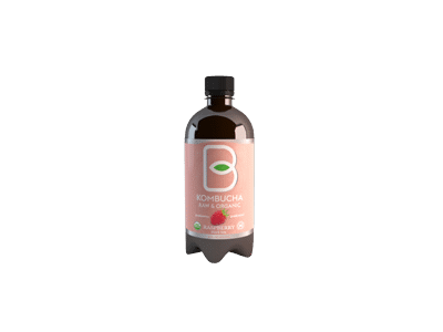 Ekologiškas aviečių skon.juodosios arbatos gėrimas KOMBUCHA, 400 ml