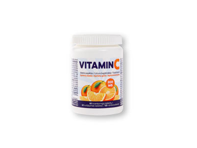 Maisto papildas VITAMINAS C apelsinų skonio, 60 vnt.
