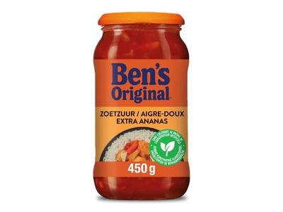 Saldžiarūgštis pomidorų padažas BEN'S ORIGINAL su ananasais, 450g
