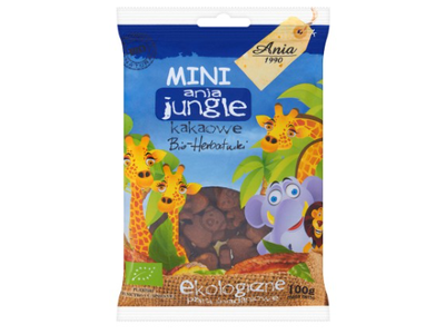 Sausainiai Mini Ania Jungle, Kakavos skonio, 100g