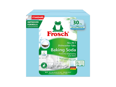 Indaplovių tabletės FROSCH su soda, 30 vnt.