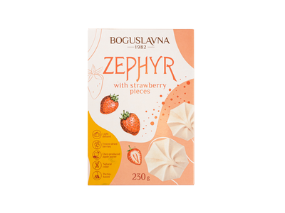 Zefyrai BOGUSLAVNA, su braškių gabaliukais, 230g
