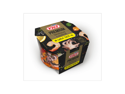 Jūrų gėrybių kokteilis VIČI česnakiniame aliejuje, 240 g