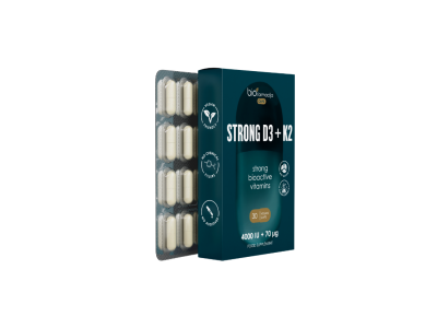 Vitaminas D3+K2 BIOFARMACIJA STRONG 4000 IU + 70 µg, 30 kaps.