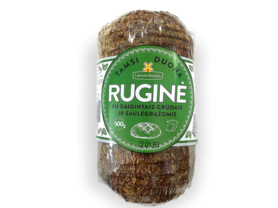 Tamsi ruginė duona su saulėgrąžomis,500g