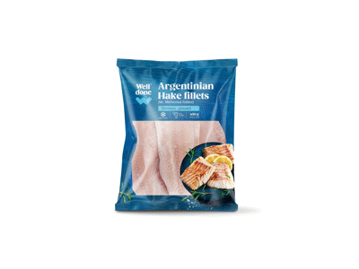 Argent. jūr.lydekų filė, WELL DONE, 400g, 400 g