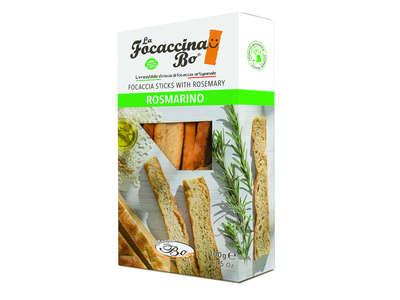Duonos lazdelės FOCACCINA, LA Rosmarino, su rozmarinu, ryžių aliejumi, 100 g