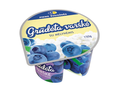 GRŪDĖTA varškė  su mėlynėmis, 7% rieb., 150 g