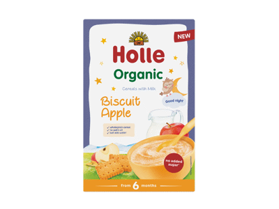 Pieniška košė su sausainiais ir obuoliais kûdikiams nuo 6 mėn., eko  250 g
