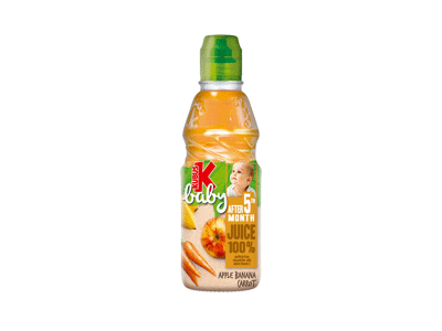 Obuolių, bananų ir morkų sultys KUBUŚ BABY nuo 5 mėn., 300 ml