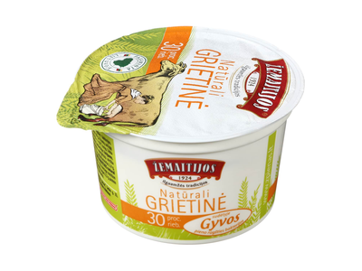 ŽEMAITIJOS grietinė, 30 % rieb., 200 g