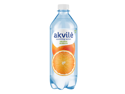 Lengvai gazuotas stalo vanduo su apelsinų aromatu AKVILĖ, 600 ml