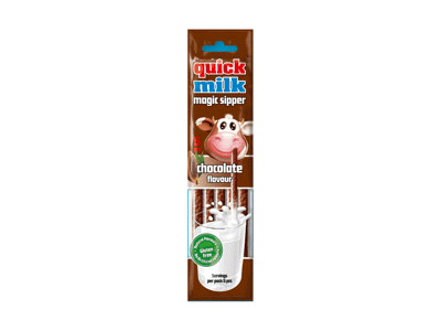 QUICK MILK Ekologiški šiaudeliai į pieną, 42% rieb., 30 g