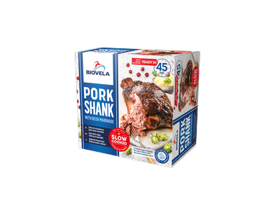 Lėtai virta kiaulienos karka BIOVELA, alaus marinate, a.r., ~1,5 kg