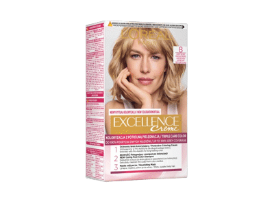 L'Oréal Paris Excellence Creme plaukų dažai 8 Light Blonde