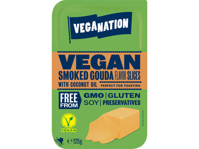 Veganiškas sūris Veganation smoked gouda, riekelėmis, 125 g