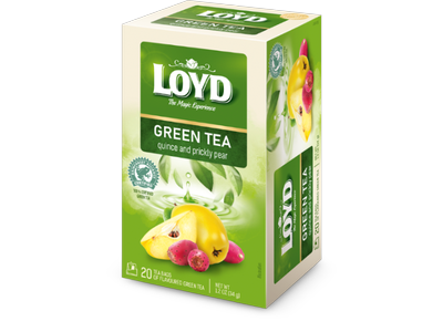 Žalioji arbata LOYD, svarainių ir opuncijų skonio, 20 x 1.7g