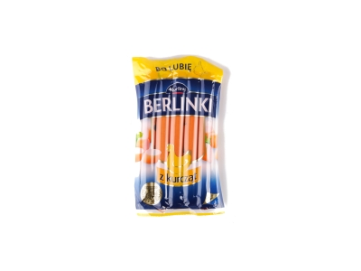 Virtos rūkytos vištienos dešrelės BERLINKI, I rūšis, 250 g