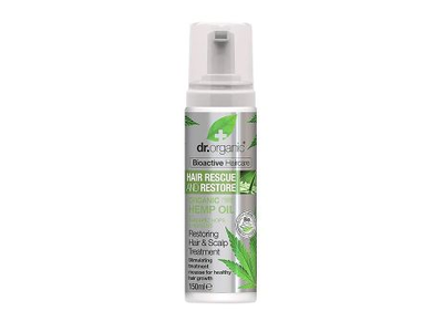 DR.ORGANIC ORGANIC HEMP OIL RESCUE plaukų ir galvos odos putos, 150 ml