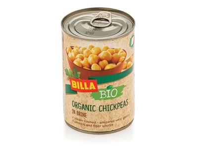 Ekologiški perdirbti avinžirniai BILLA BIO ORGANIC CHICKPEAS, 425 ml