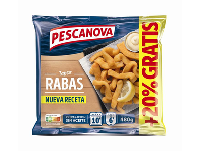 Šaldytos kalmarų juostelės tešloje PESCANOVA  Tapeo Rabas, 480 g
