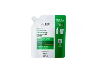 VICHY šampūnas pleiskanojančiai, sausai galvos odai DERCOS DS, papildymas, 390 ml