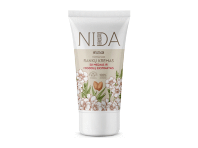 Maitinamasis rankų kremas NIDA su medaus ir migdolų ekstr., 150 ml