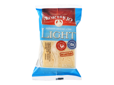 Sūris ROKIŠKIO LIGHT be laktozės, 15 %, 200 g