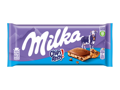 Pieninis šokoladas MILKA su sausainių CHIPS AHOY gabaliukais, 100 g