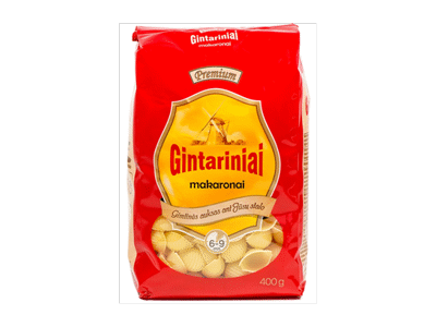 GINTARINIAI makaronai (kriauklės), 400 g