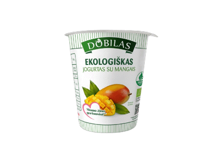 Ekologiškas jogurtas su mangais DOBILAS, 3,1 % rieb., 300 g