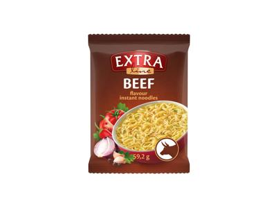 Greitai paruošiami makaronai EXTRA LINE, jautienos skonio, 59,2 g