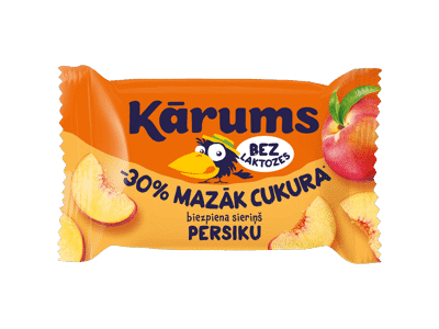 	Varškės sūrelis be laktozės KĀRUMS, persikų skonio, 22,9 %, 40 g
