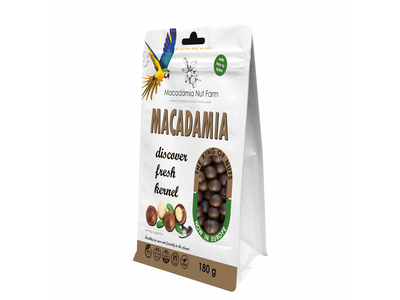 Makadamijų riešutai MACADAMIA NUT FARM, su kevalu, įpjauti, 180 g