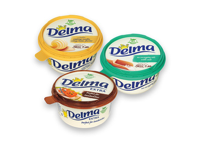 Margarinas DELMA EXTRA, 39 % rieb., 450 g