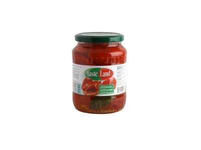 Marinuoti paprikų ketvirčiai TASTE LAND, 650g/290g