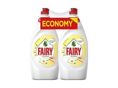 Indų ploviklis FAIRY Sensitive Chamomile & Vitamine E, 2X900 ml