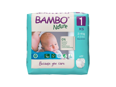 Sauskelnės BAMBO NATURE 1 (2-4 kg.), 22 vnt.