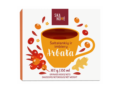 Šaltalankių ir imbierų arbata SKANOVĖ, 300 g