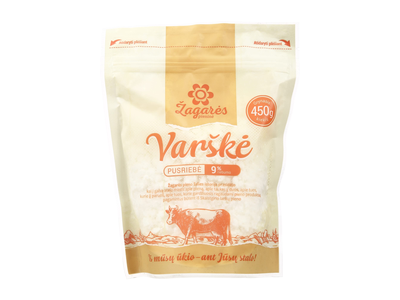 Varškė ŽAGARĖS PIENINĖ, 9 % rieb., 450 g