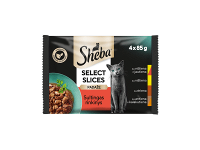 Konservuotas visavertis kačių ėdalas SHEBA CUISINE, 4 x 85 g, 340 g