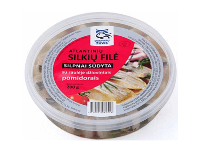 Silkių filė gabaliukai su džiovintais pomidorais aliejuje, 200 g