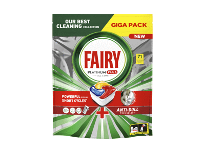 Automatinių indaplovių kapsulės FAIRY Platinum+ Lemon, 71vnt