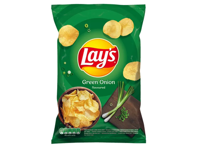 Žaliujų svogūnėlių skonio bulvių traškučiai LAY'S, 130 g