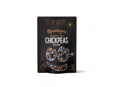 Dekoratyvūs skrudinti avinžirniai ROUNDOOZE, juodame šokolade, 150 g