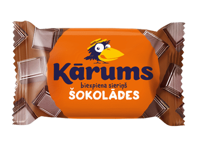 Glaistytas varškės sūrelis KARUMS su šokoladu, 23,5 %, 45 g