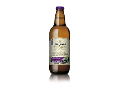 Sidras HERRLJUNGA, juoduju serbentu ir laimo skonio, 4%, 0,5l, butelis D