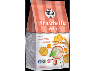 Brusketa FLINT, grybų ir grietinės padažo skonio, 65 g