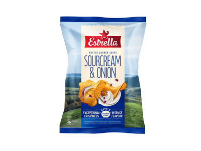 Bulvių traškučiai ESTRELLA KETTLE COOKED su druska, 120 g